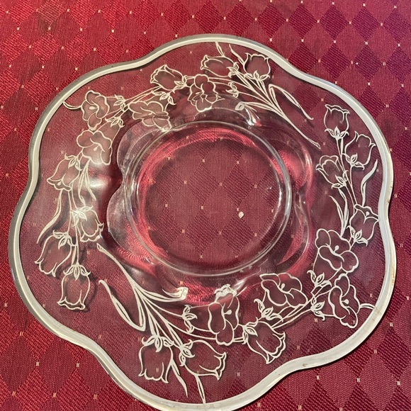 Sterling on Glass Presentation Plate, 8” - Picture 3 of 5